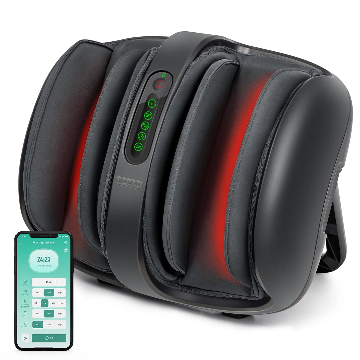 Nekteck Shiatsu Foot And Calf Massager With Heat Therapy