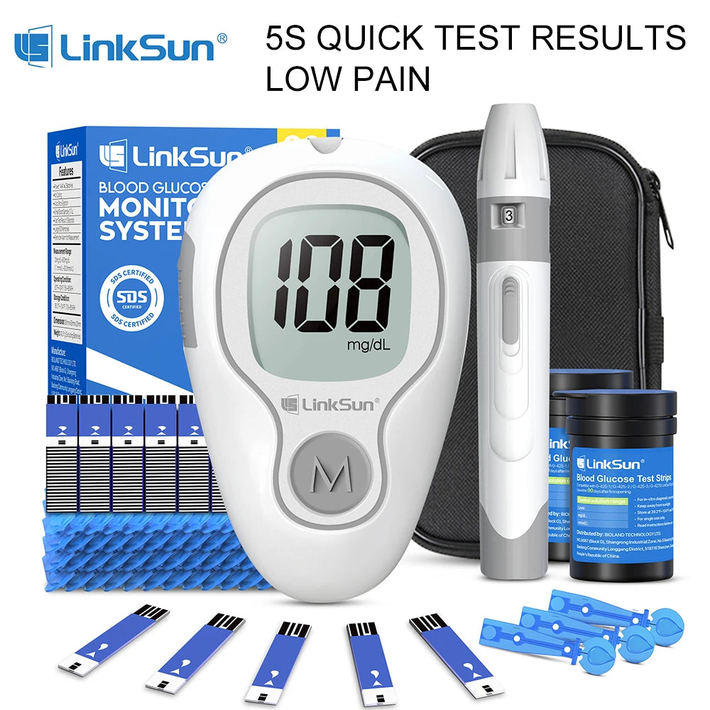 Linksun G425 Glucometer Blood Glucose Monitor Complete Kit