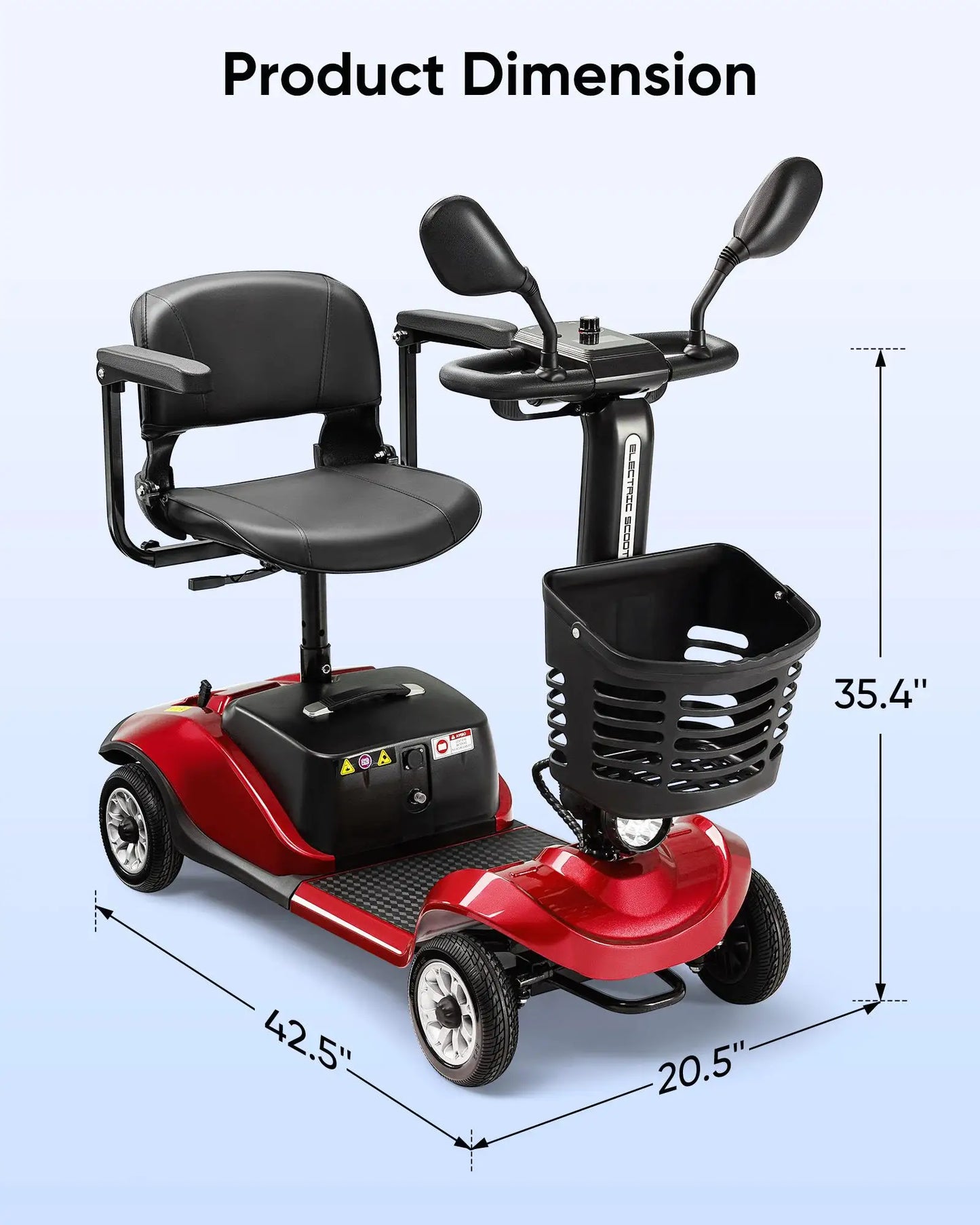 Hign Concerned Foldable Electric Mobility Scooter Basket
