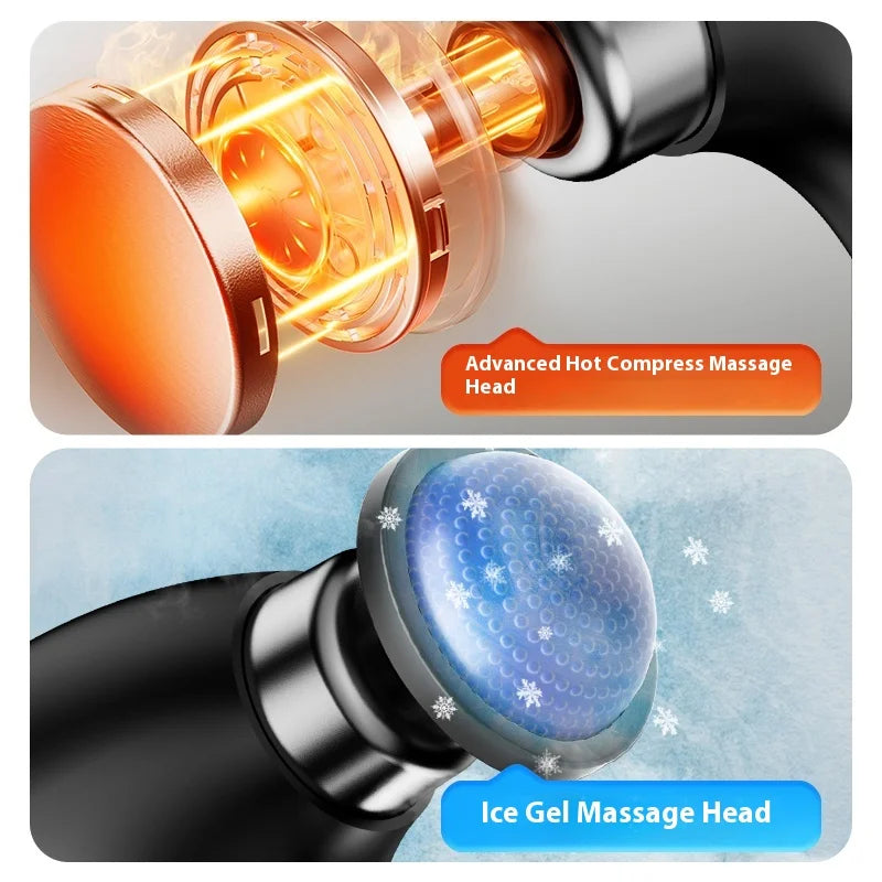 XFOX Fascia Gun Massage With Hot Cold Heads And Angles
