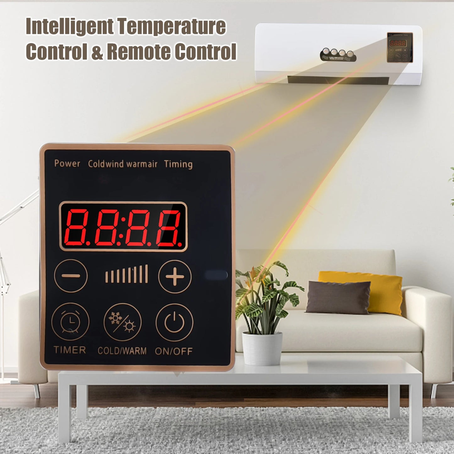 Two In One Air Conditioner Heater Fan Combo With Remote