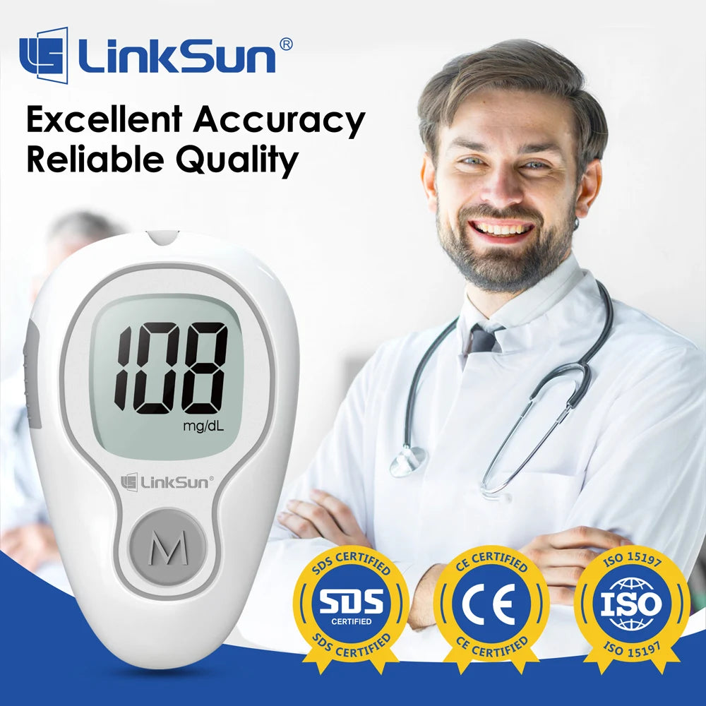 Linksun G425 Glucometer Blood Glucose Monitor Complete Kit