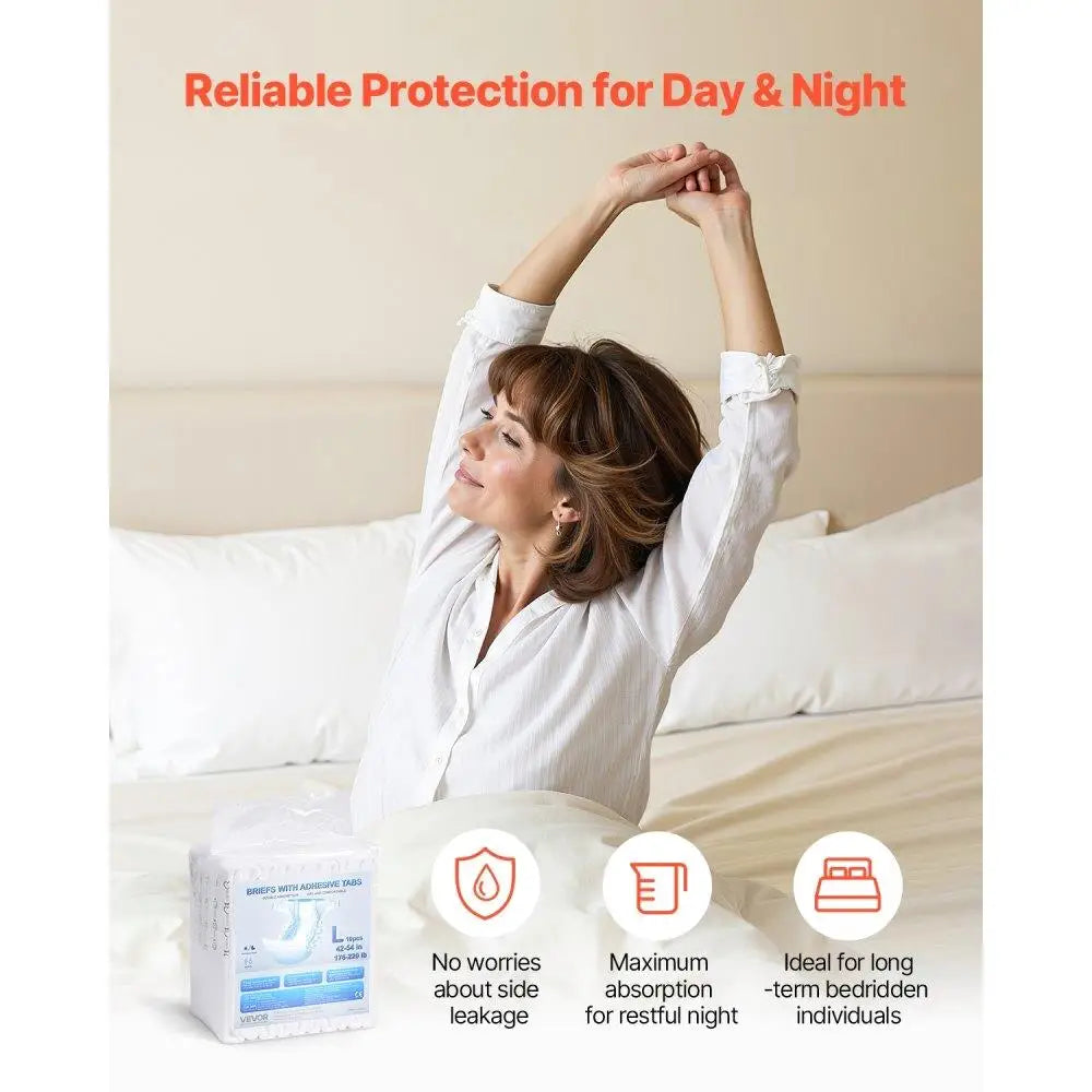 Hign-Concerned Adult Incontinence Briefs With Adhesive Tabs
