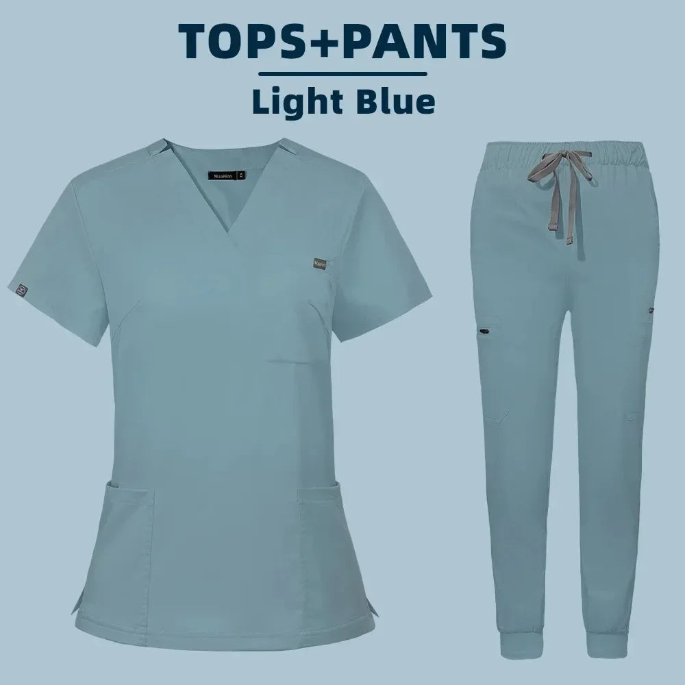 Women Medical Scrub Set Nurse Surgical Workwear Uniform