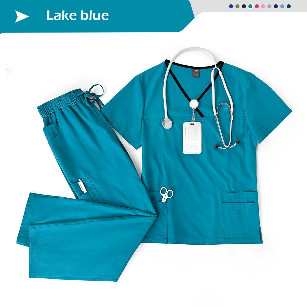 HTTHDDCN Breathable Nursing Uniforms Unisex Beauty Salon Wear