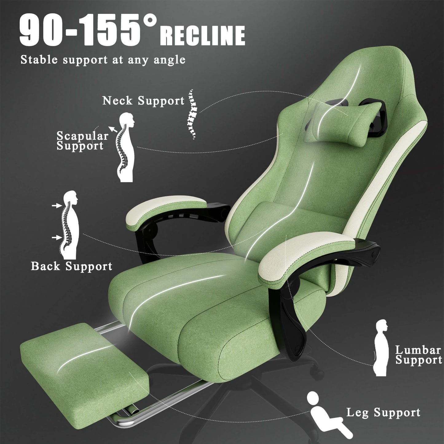 AnYu Furniture Ergonomic Gaming Chair With Footrest
