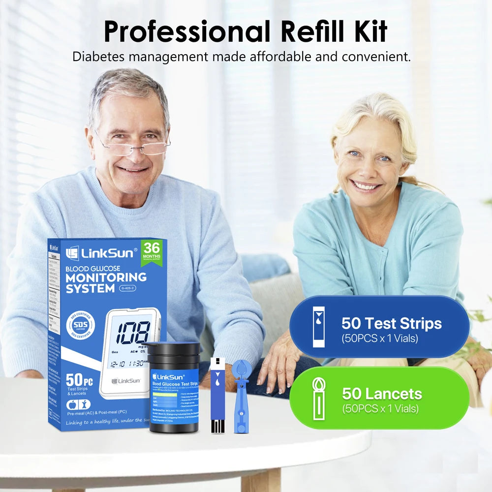 Linksun G425 Glucometer Blood Glucose Monitor Complete Kit