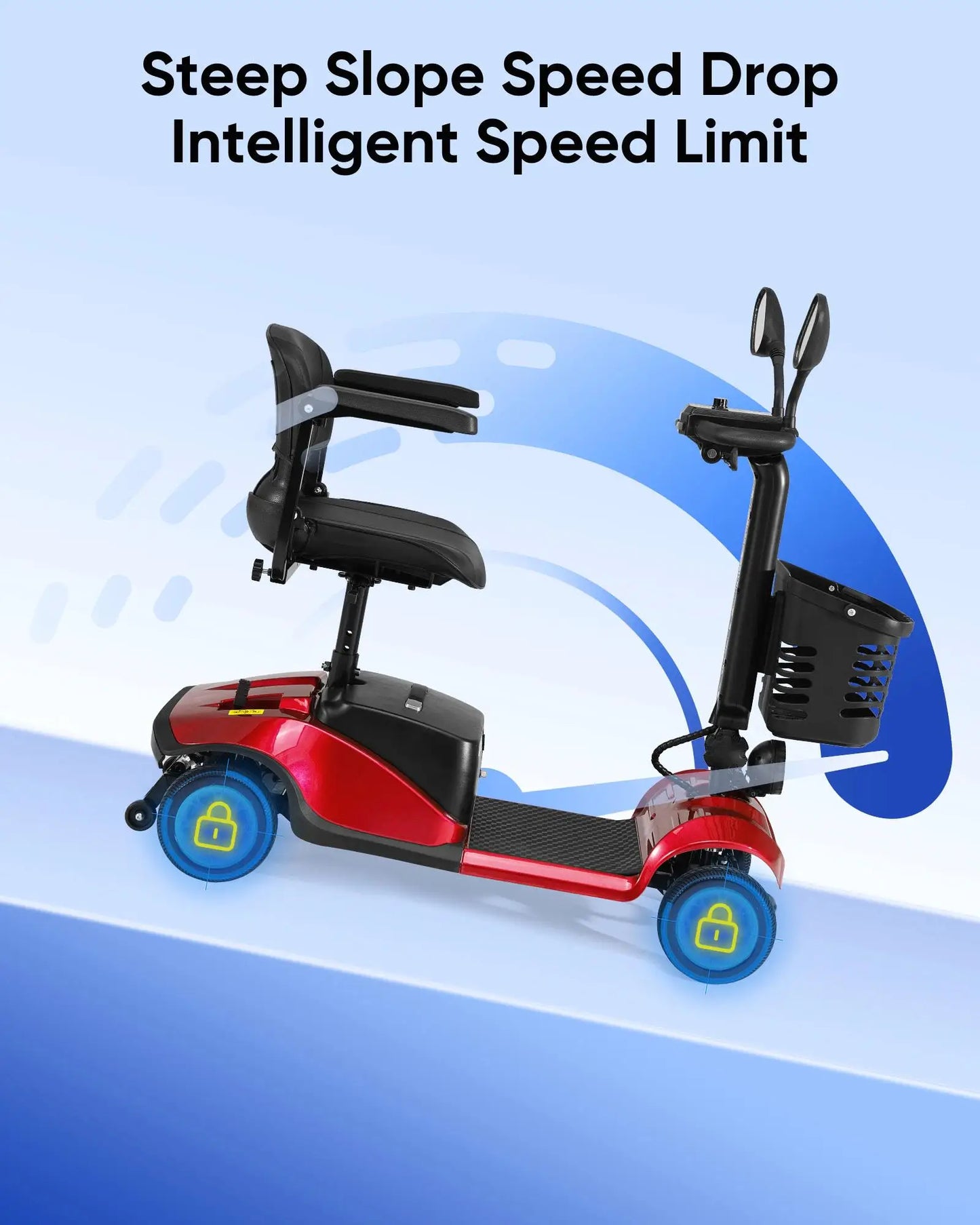 Hign Concerned Foldable Electric Mobility Scooter Basket