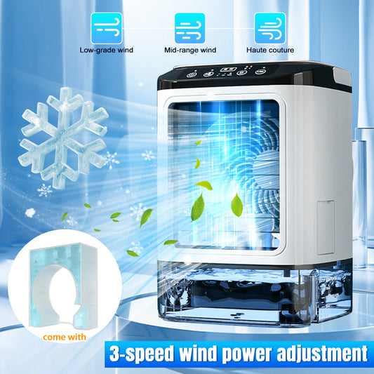 Moowarlt Portable Air Cooler Fan With Spray And LED