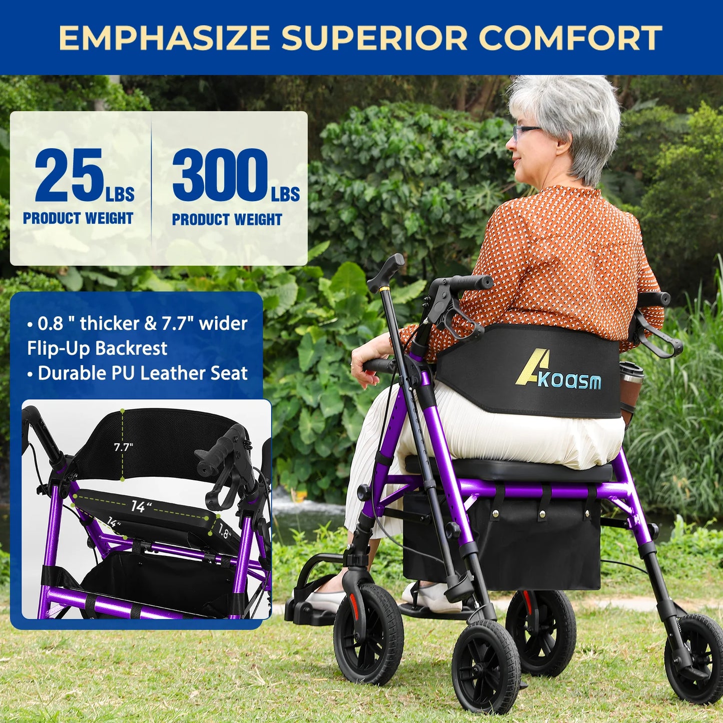 Origin 2 In 1 Rolling Walker Wheelchair Combo With Brakes