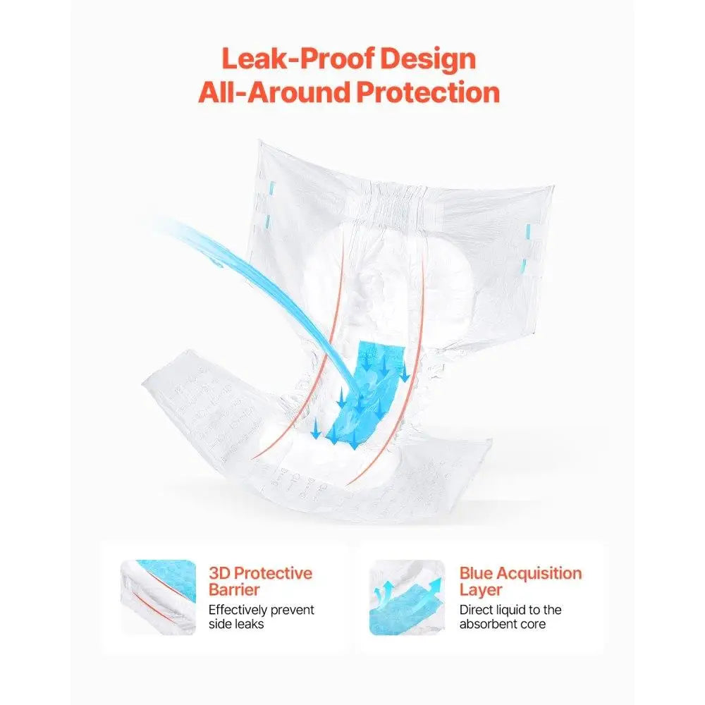 Hign-Concerned Adult Incontinence Briefs With Adhesive Tabs