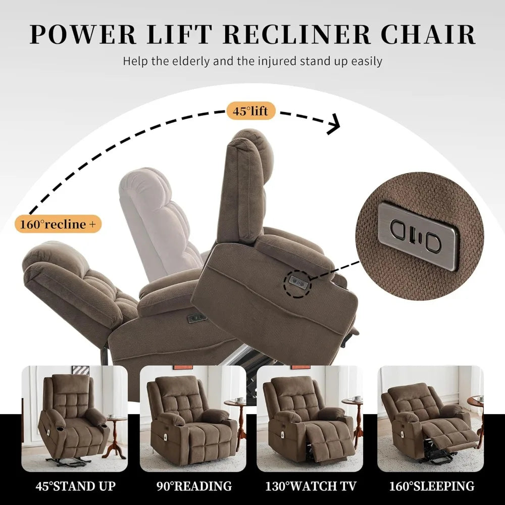 Power Lift Recliner With Heat and Massage for Adults