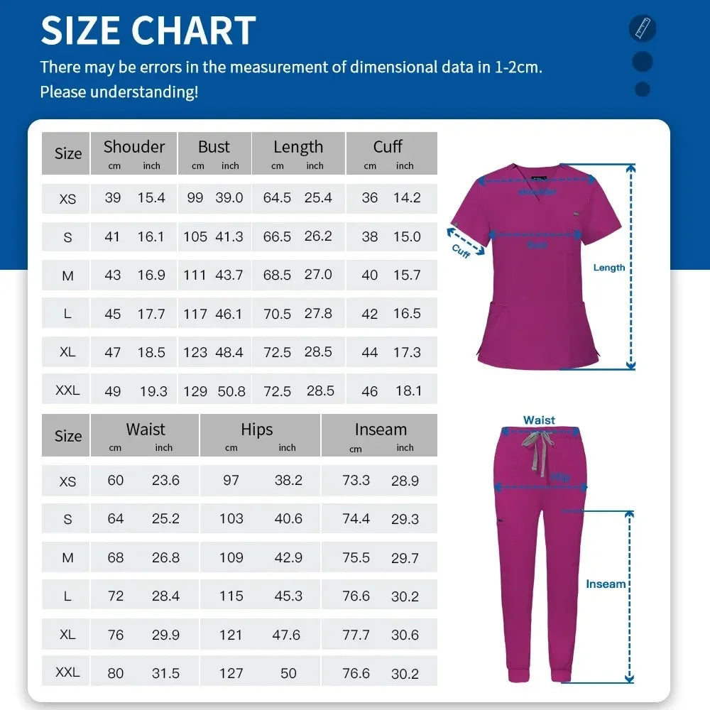Women Medical Scrub Set Nurse Surgical Workwear Uniform