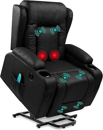 PU Leather Power Lift Recliner Chair With Massage USB Port