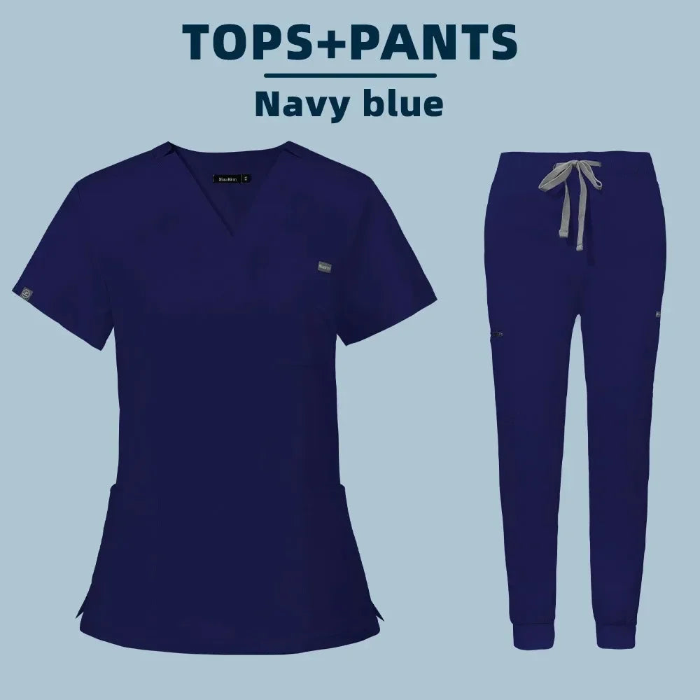 Women Medical Scrub Set Nurse Surgical Workwear Uniform