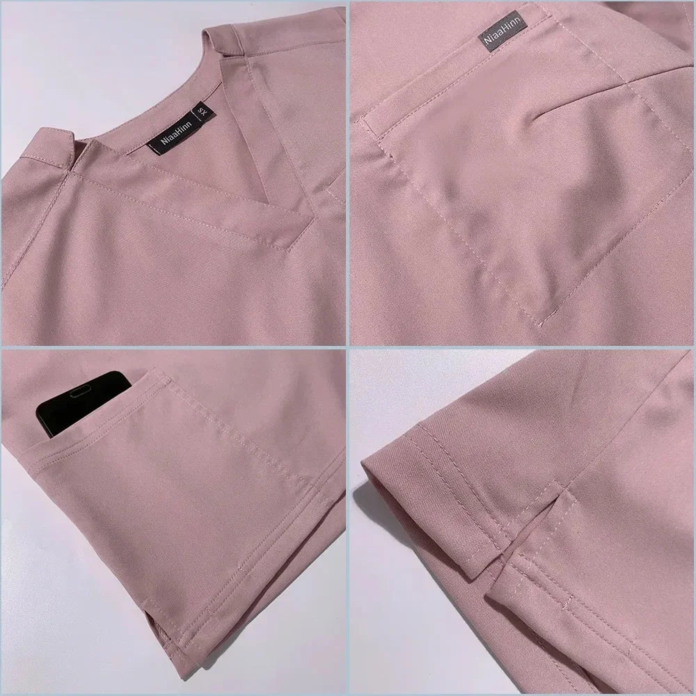 Women Medical Scrub Set Nurse Surgical Workwear Uniform
