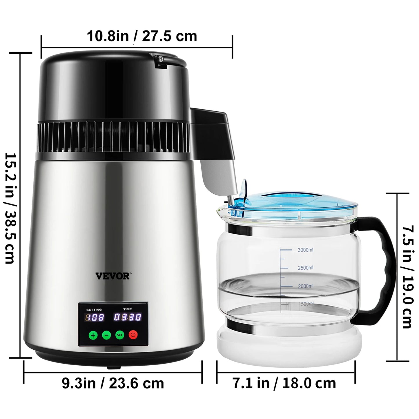 SucceBuy Water Distiller Purifier With Touch Screen Control