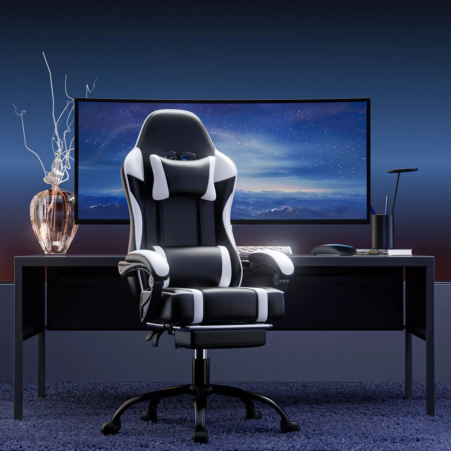 AnYu Furniture Ergonomic Gaming Chair With Massager