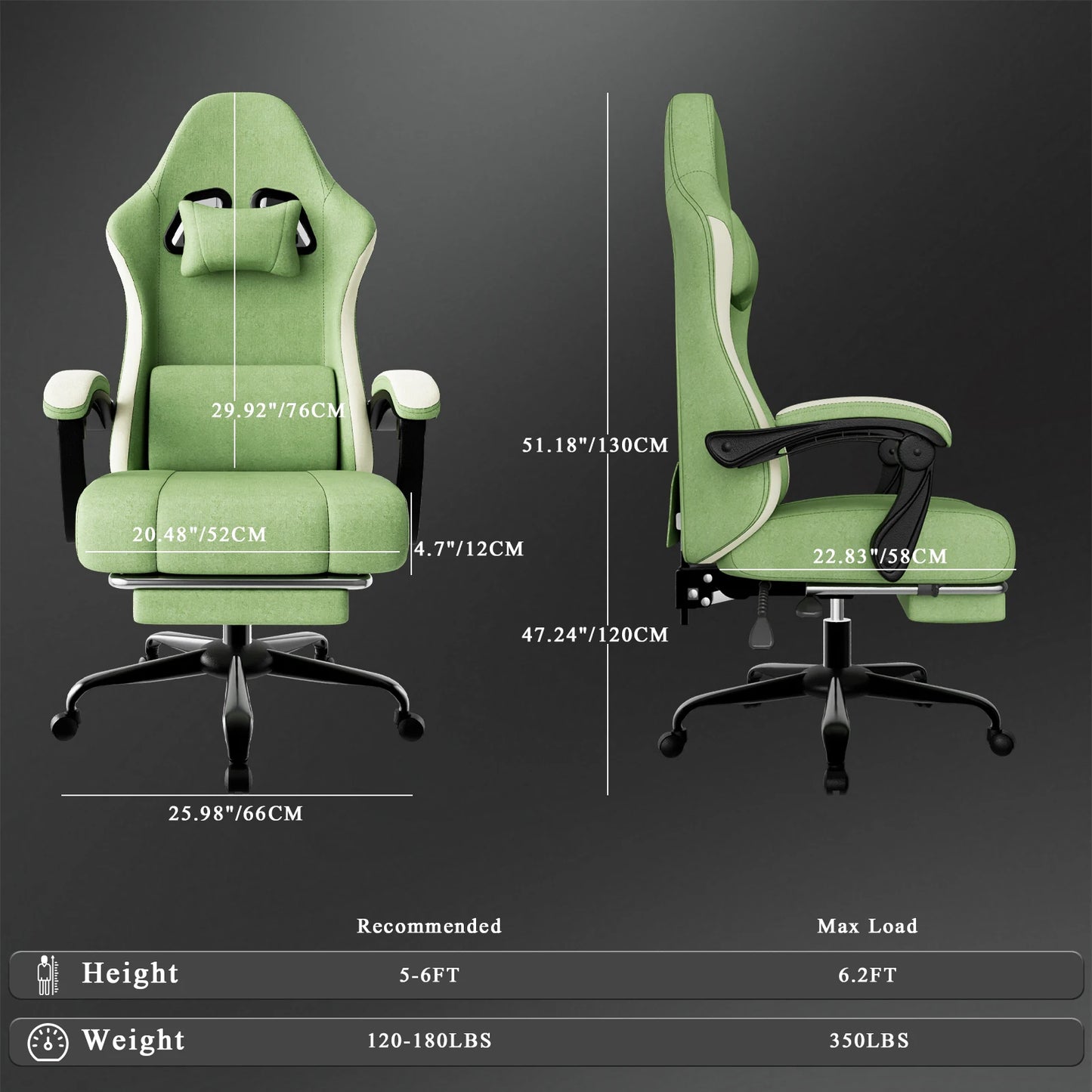 AnYu Furniture Ergonomic Gaming Chair With Footrest