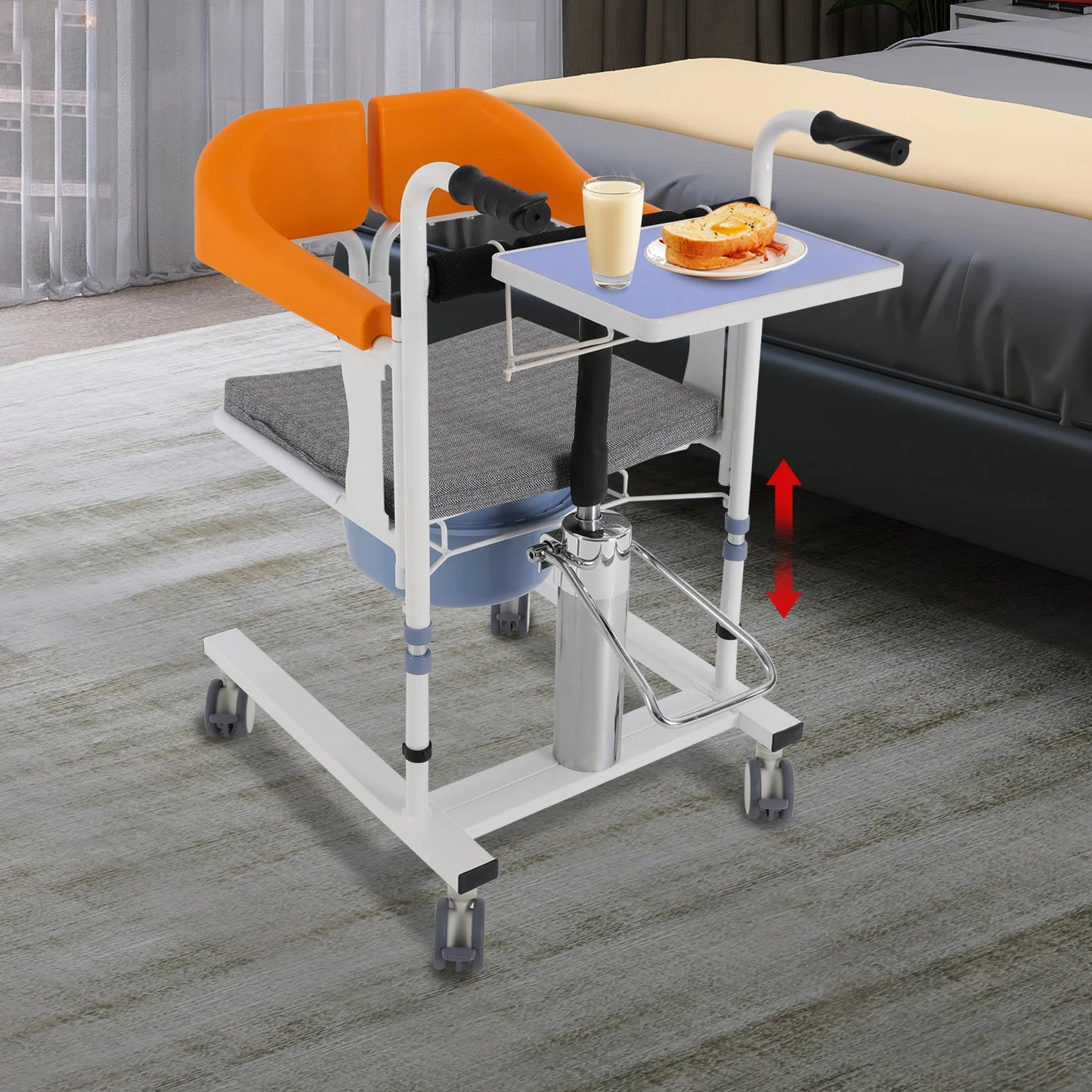 Bymaocar Hydraulic Patient Lift Wheelchair Lockable Wheels