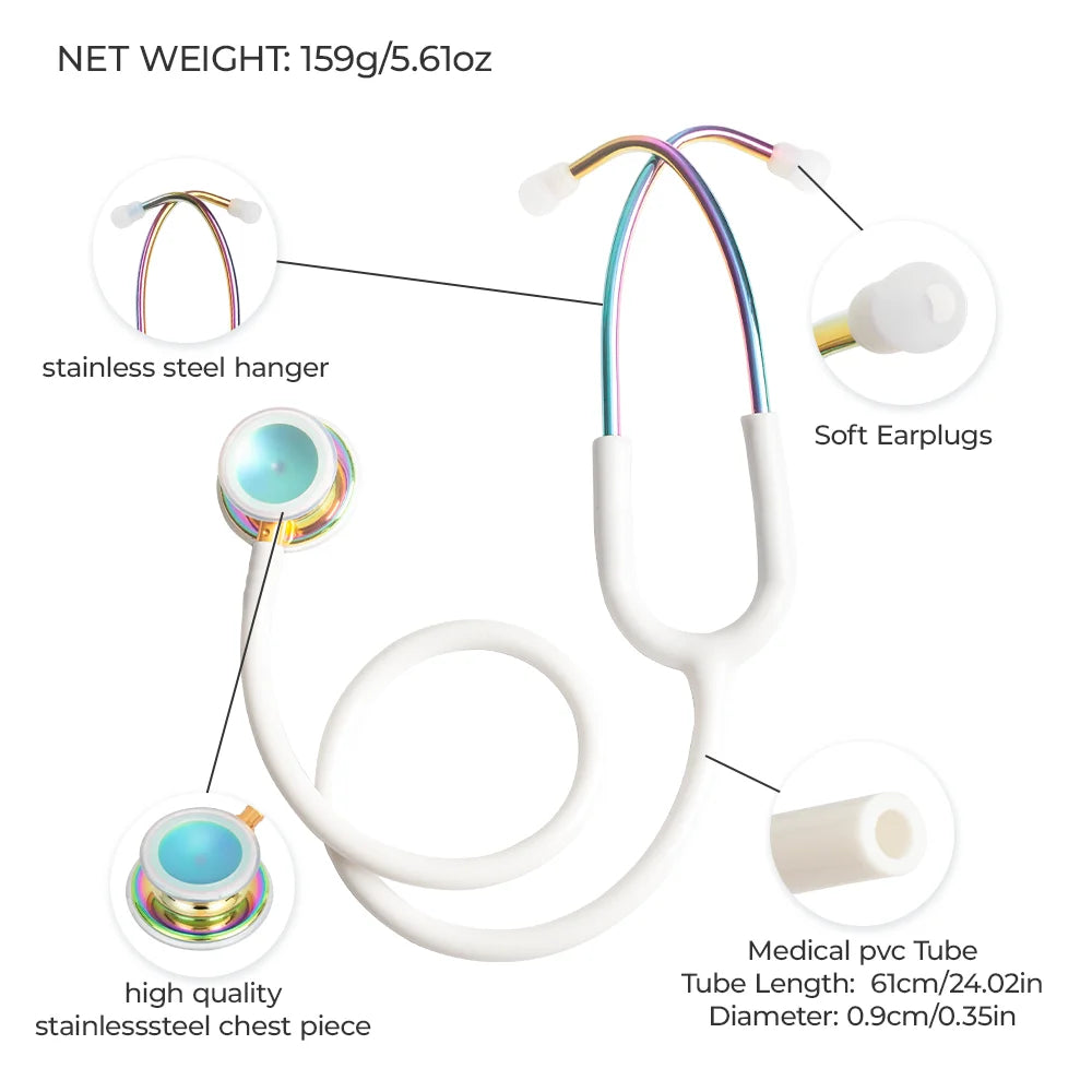 Portable Double Sided Medical Stethoscope Professional Doctor Stethoscope Cardiology Stethoscope Medical Equipment Nurse Vet