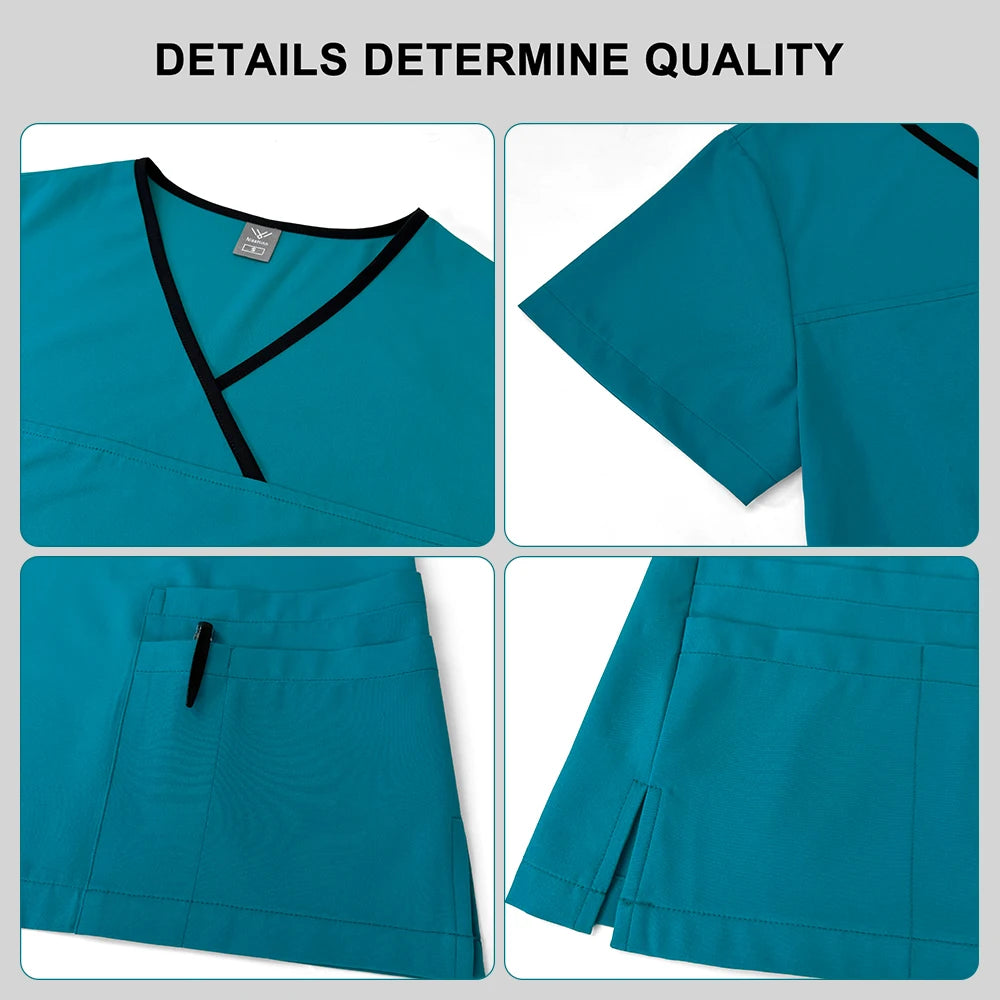 HTTHDDCN Breathable Nursing Uniforms Unisex Beauty Salon Wear