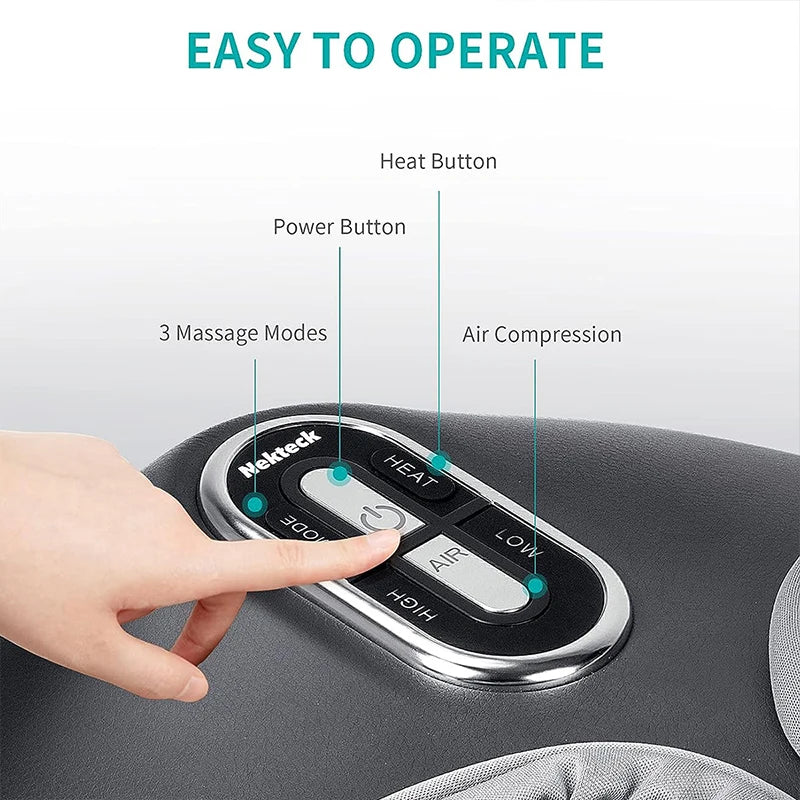 Nekteck Foot Massager Shiatsu Heating Air Compression Therapy
