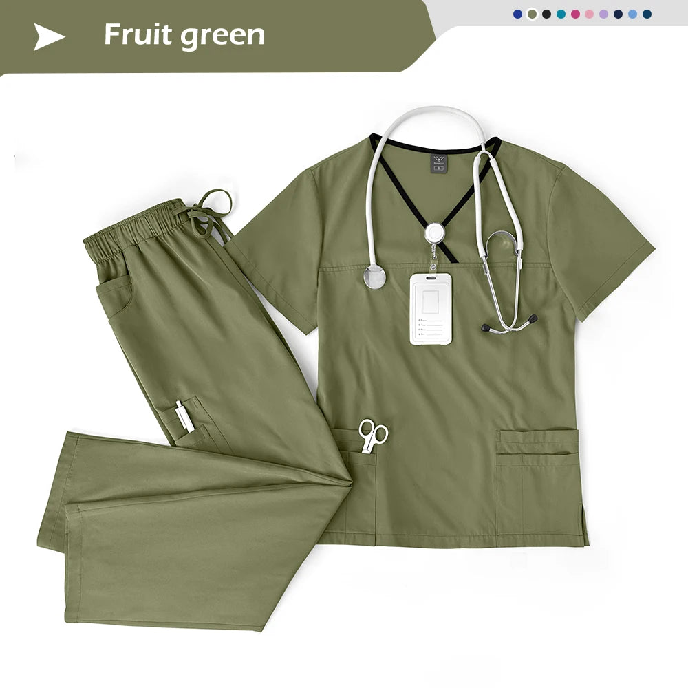 HTTHDDCN Breathable Nursing Uniforms Unisex Beauty Salon Wear