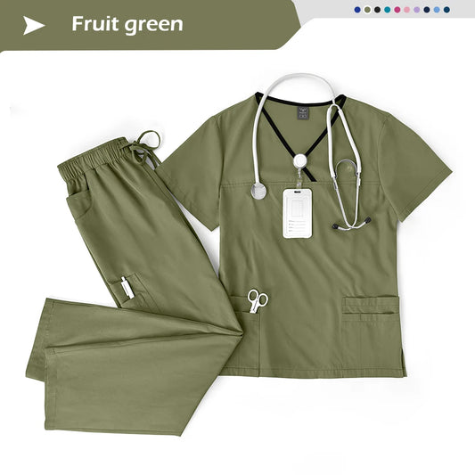 HTTHDDCN Breathable Nursing Uniforms Unisex Beauty Salon Wear