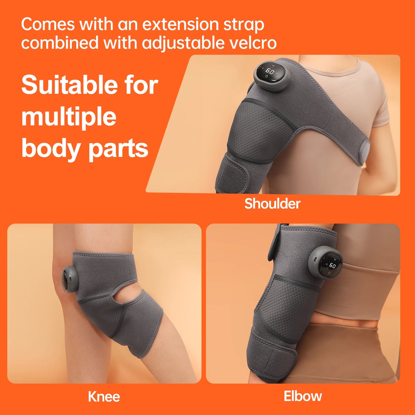 HOMEMASSA Cordless Knee Massager With Heat And Vibration