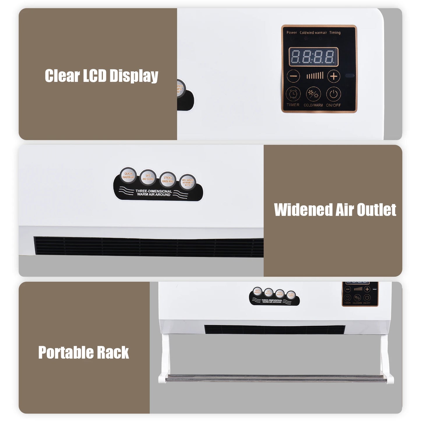 Two In One Air Conditioner Heater Fan Combo With Remote