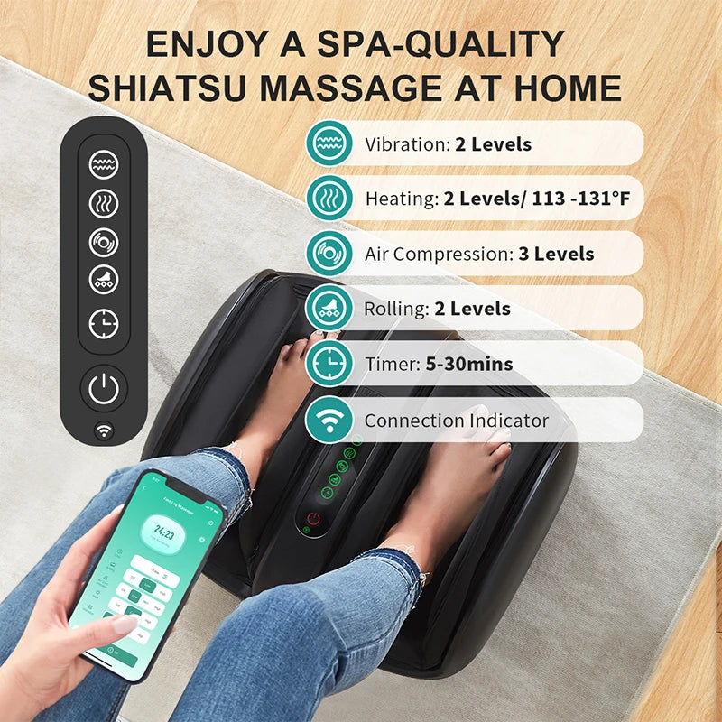 Nekteck Shiatsu Foot And Calf Massager With Heat Therapy