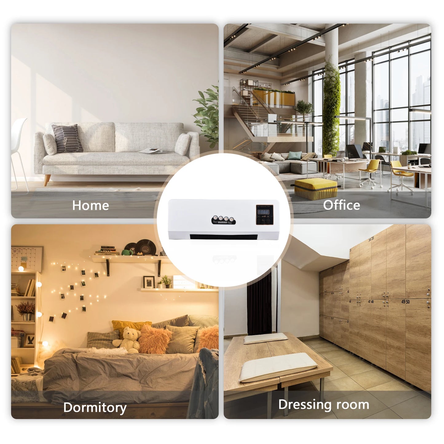Two In One Air Conditioner Heater Fan Combo With Remote