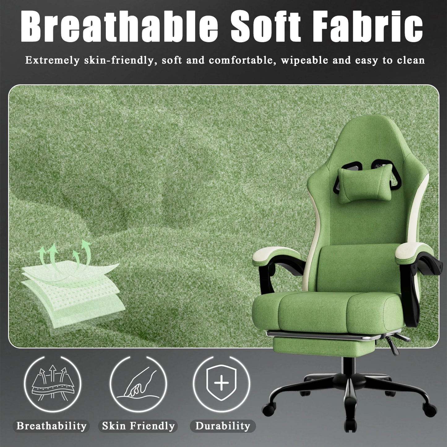 AnYu Furniture Ergonomic Gaming Chair With Footrest