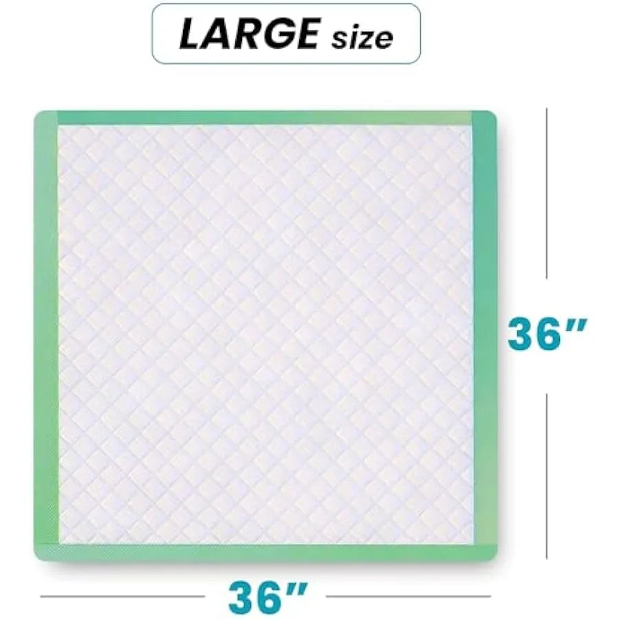 50 Pack Premium Extra Large Super Max 125 Gram Absorbent Bed Pads for Incontinence. Disposable 36 x 36 inches size Incontinence