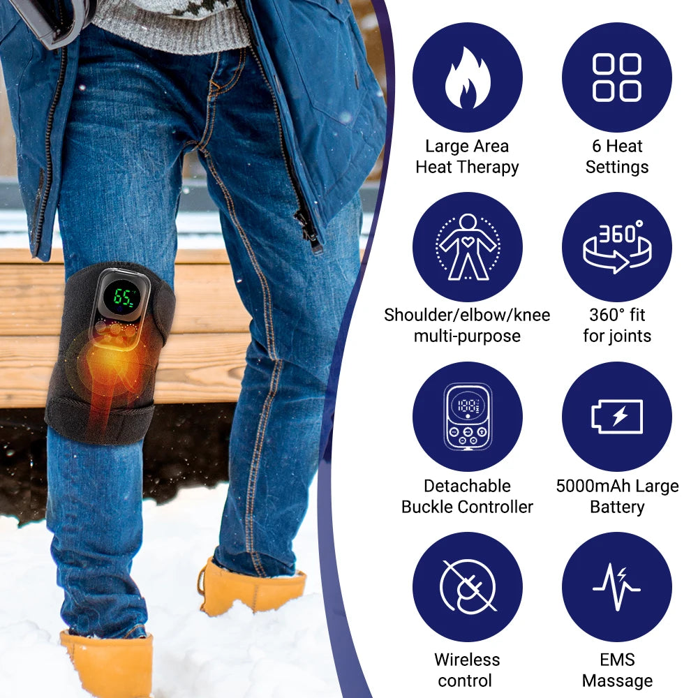 Hailicare 3 In 1 Heated Vibration Knee Shoulder Massager