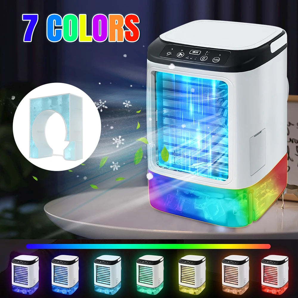 Moowarlt Portable Air Cooler Fan With Spray And LED