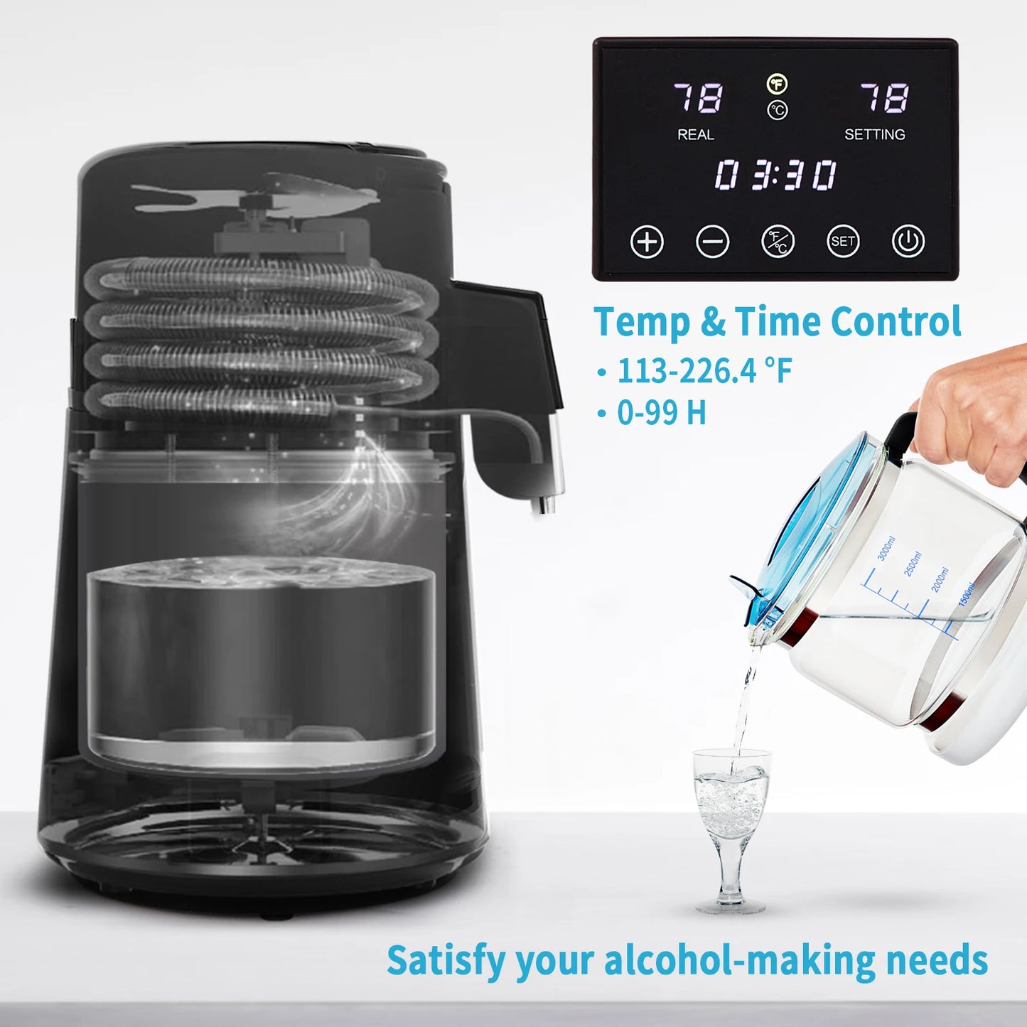 SucceBuy Water Distiller Purifier With Dual Temp Display