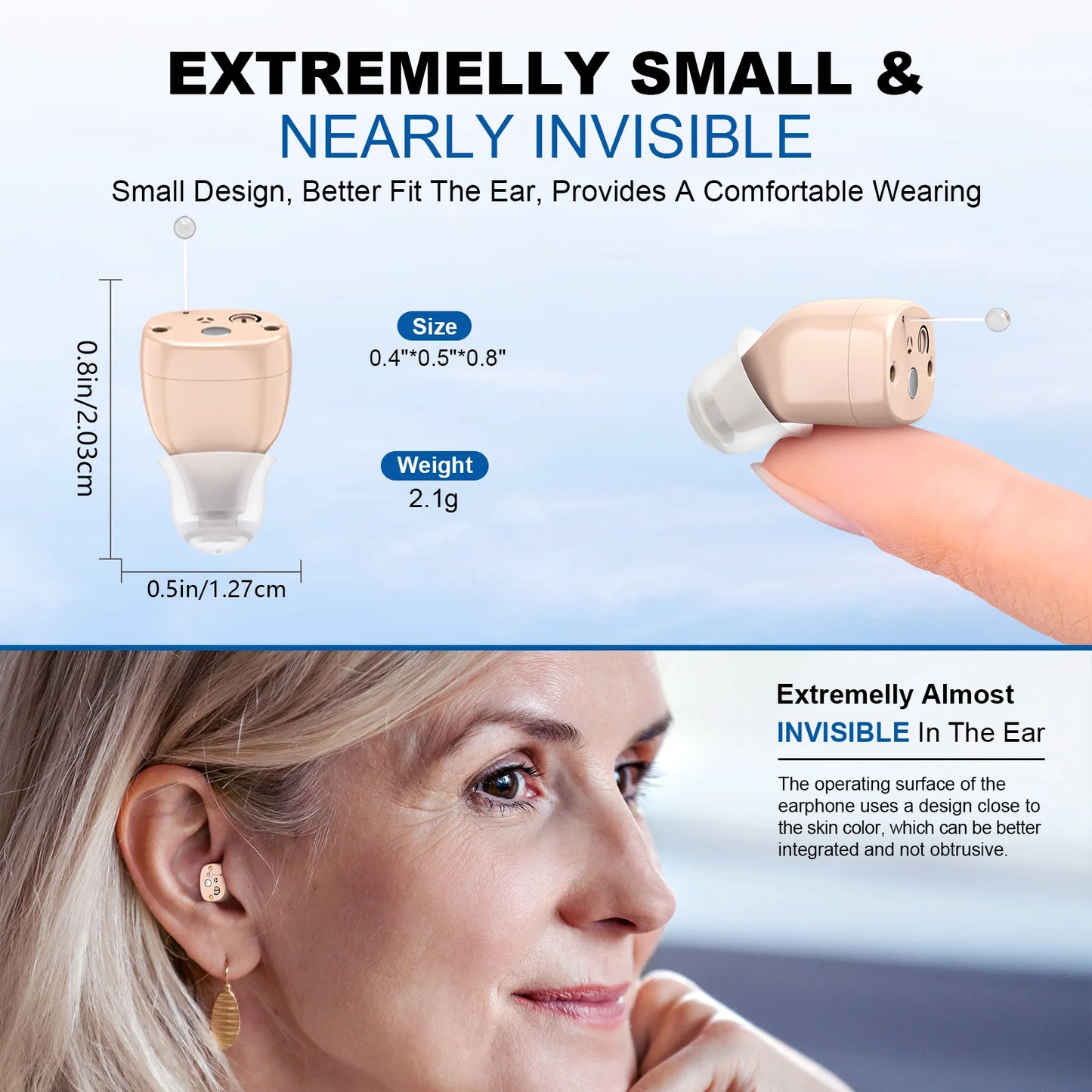 K F Coptee Invisible Rechargeable Hearing Aids With Case