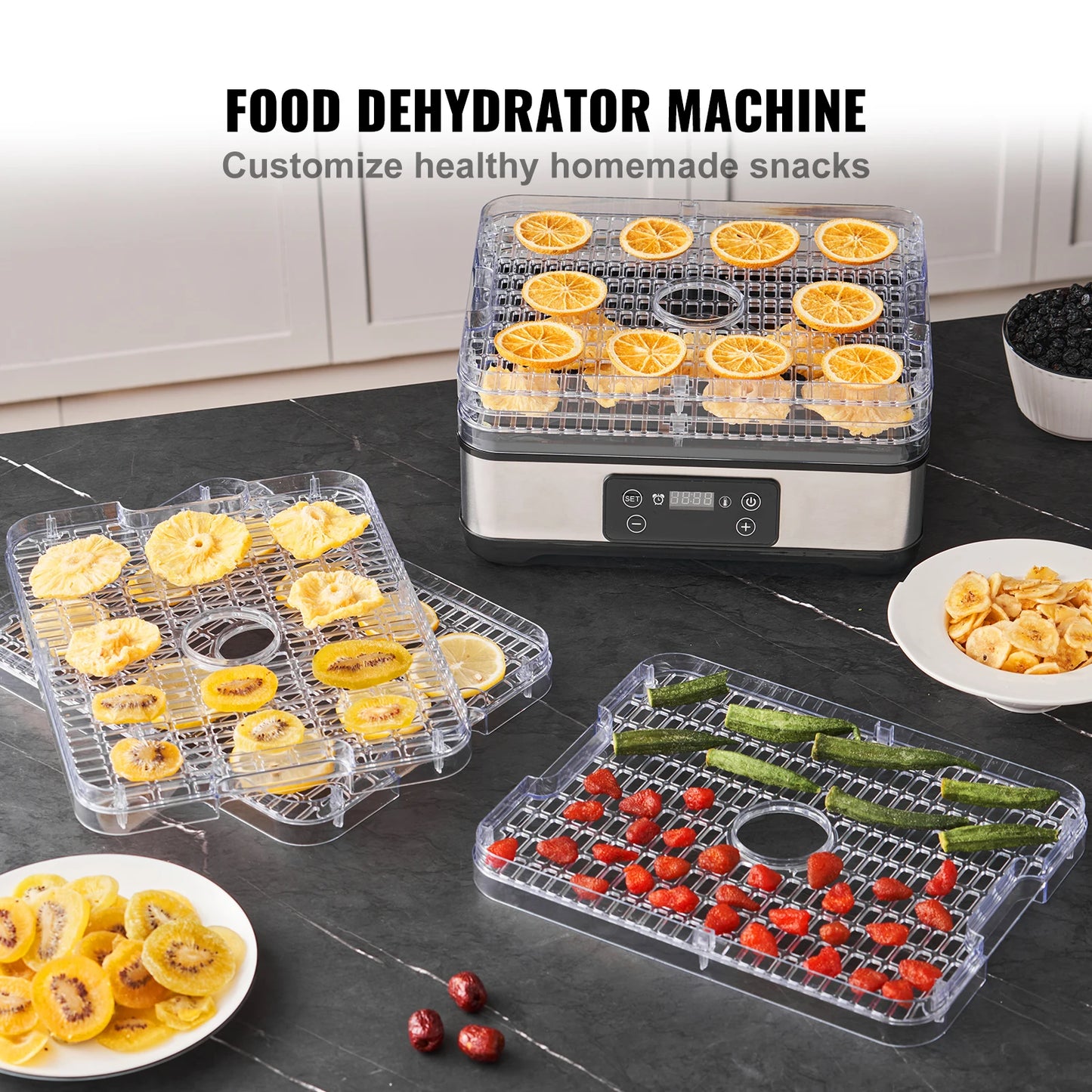 Vevor Electric Food Dehydrator With Digital Timer And Temp