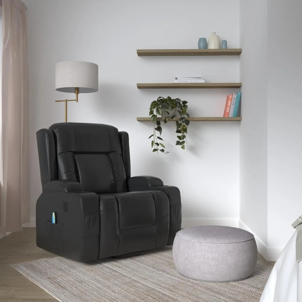 PU Leather Power Lift Recliner Chair With Massage USB Port