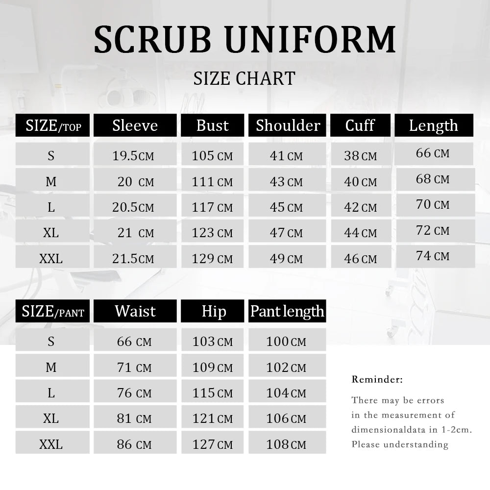 HTTHDDCN Breathable Nursing Uniforms Unisex Beauty Salon Wear