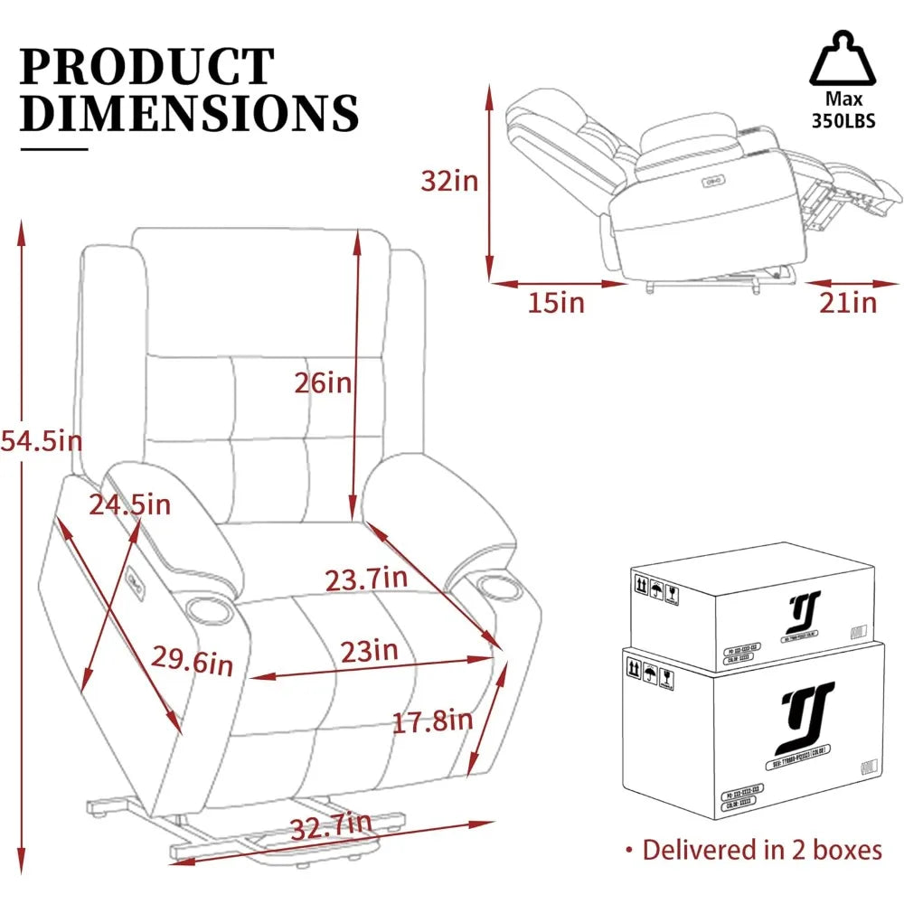 Power Lift Recliner With Heat and Massage for Adults