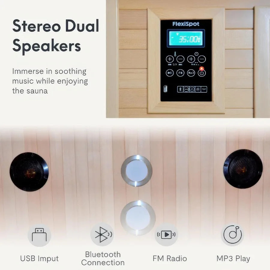 Luxurious Infrared Sauna Room for Two with Bluetooth Control
