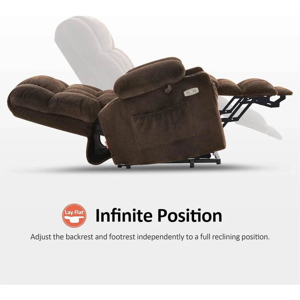 Dual Motor Power Lift Recliner Chair With Massage And Heat