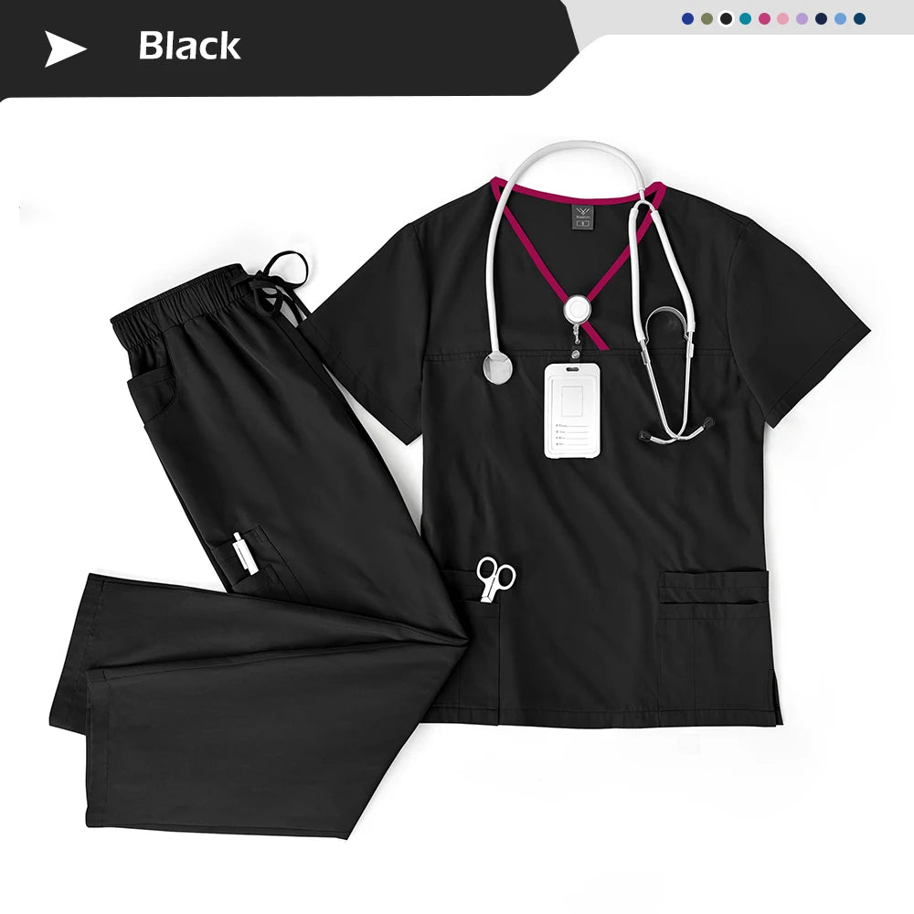 HTTHDDCN Breathable Nursing Uniforms Unisex Beauty Salon Wear