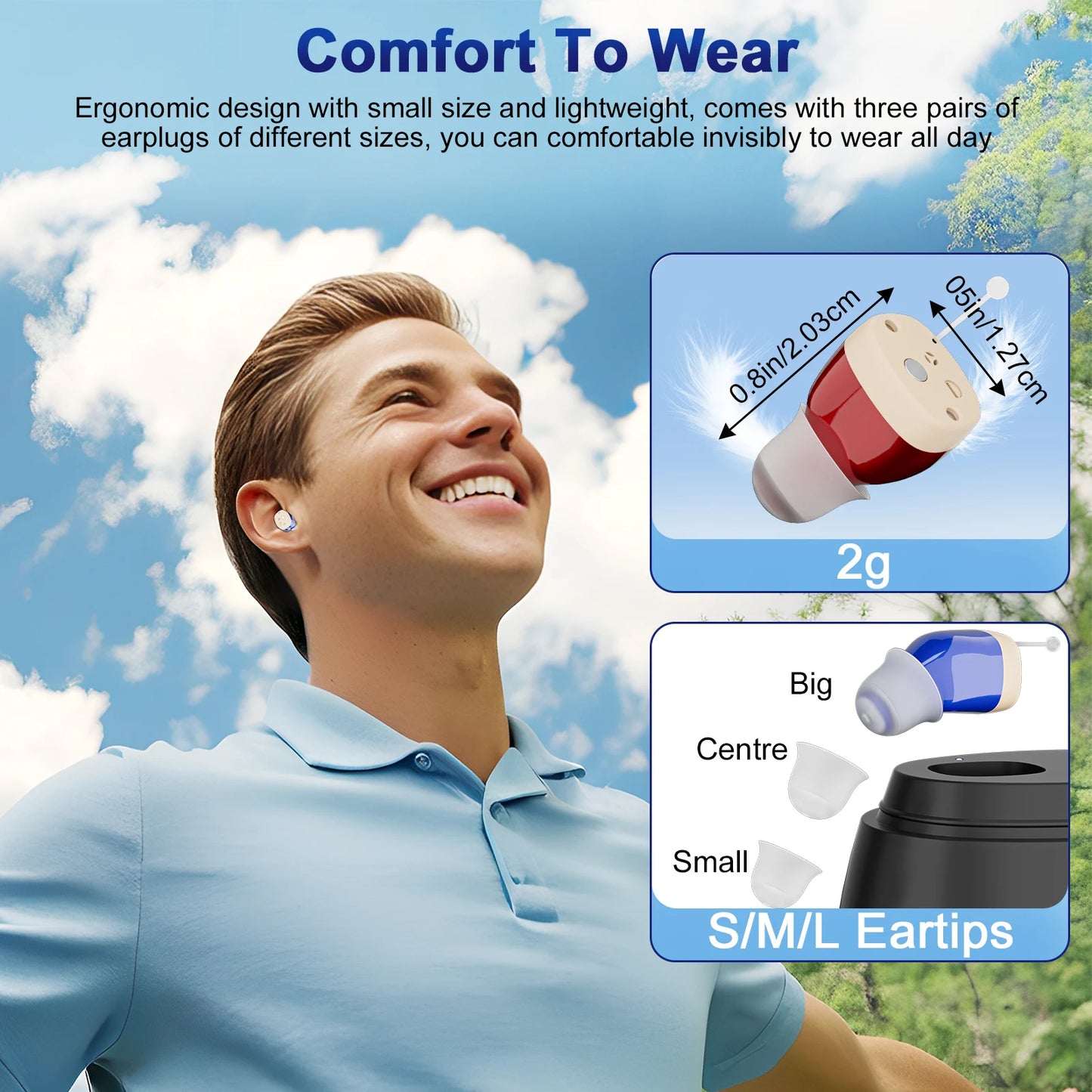 KFCOPTEE Invisible Rechargeable Hearing Aids For Elderly