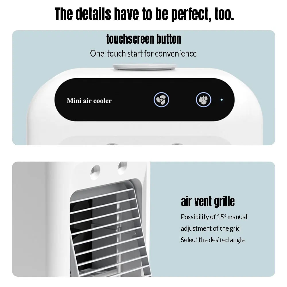 Moowarlt Mini Cold Air Conditioner Fan Humidifier USB