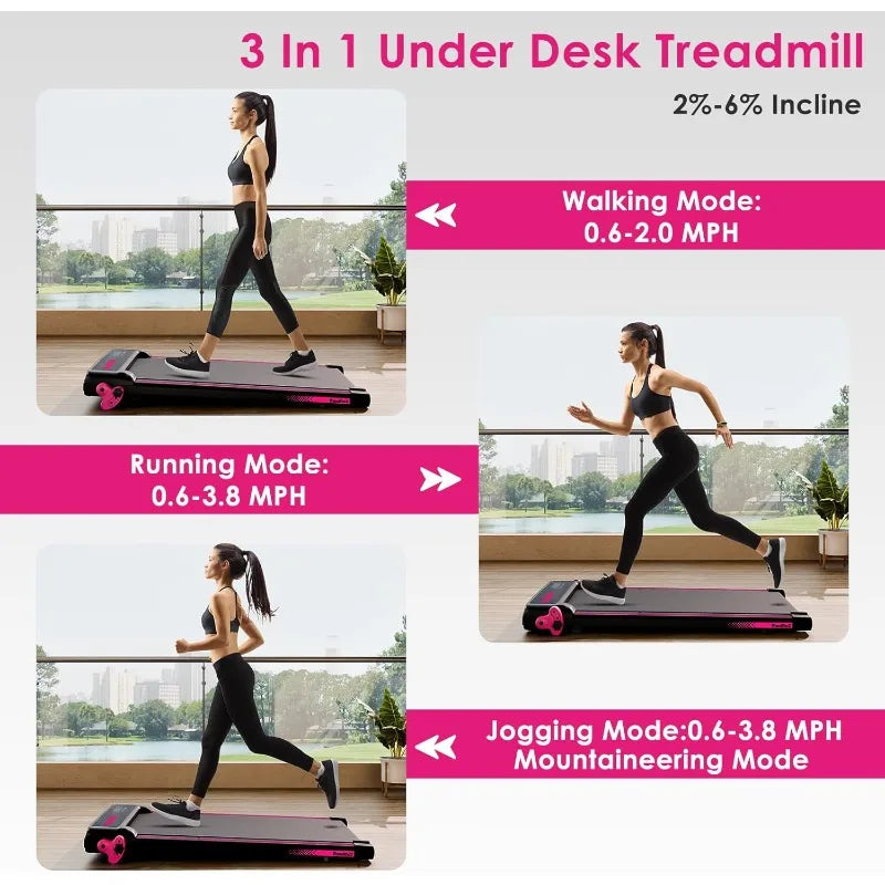 YTYIN Walking Pad Treadmill Under Desk With Incline Light