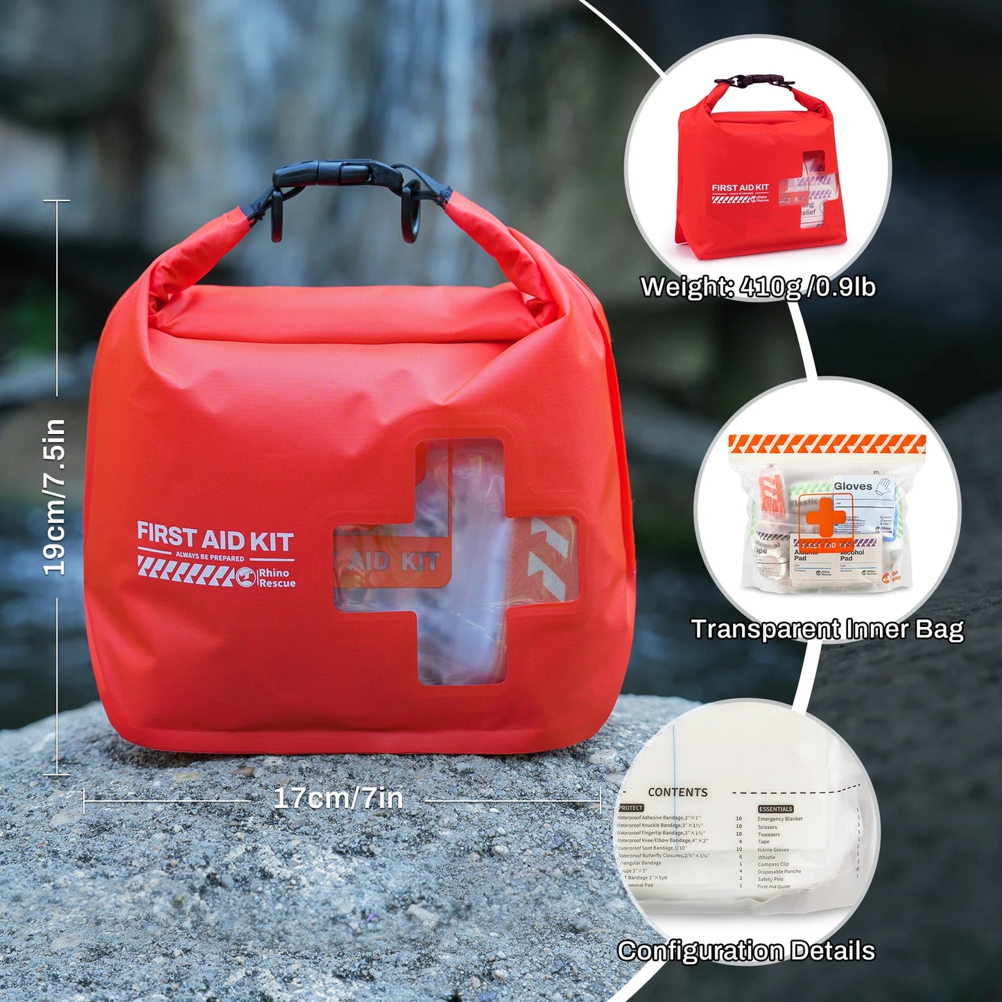 RHINO RESCUE Waterproof First Aid Kit For Outdoor Water